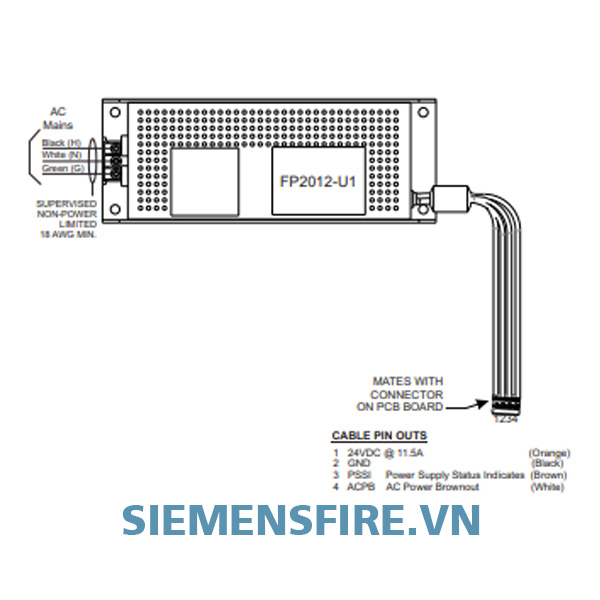 Bộ nguồn 300W cho tủ trung tâm Cerberus PRO, Hệ thống báo cháy chuẩn UL