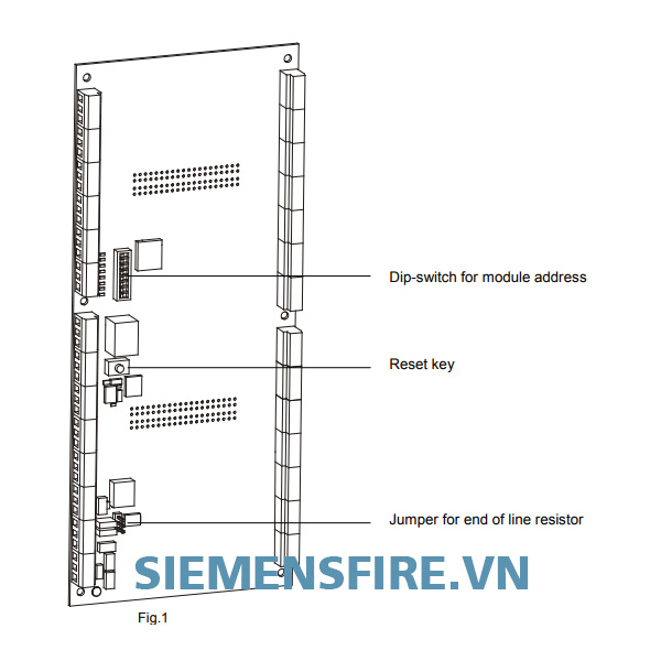 Card điều khiển Mimic Siemens FTM1811, Hệ báo cháy địa chỉ FS18