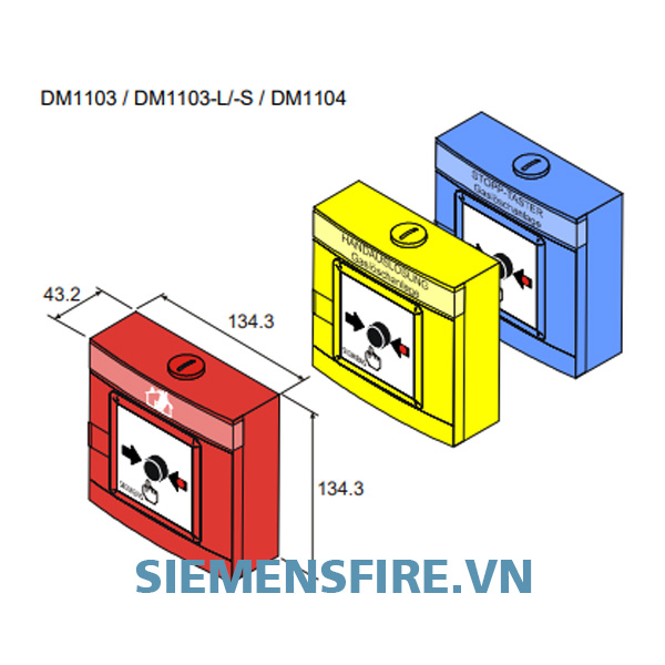 Nút nhấn kích hoạt xả khí Siemens DM1103-L, Hệ báo cháy thường